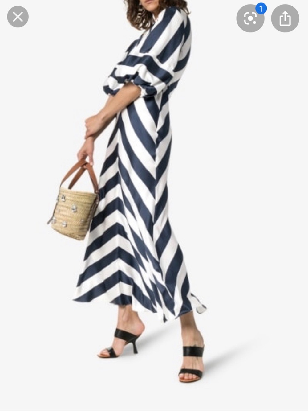 Lee Mathew’s Navy/White Striped Silky dress SZ 2 (fits +/- SZ 6)